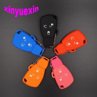 ใหม่ Xinyuexin เคสกุญแจรีโมตรถยนต์ ซิลิโคน 3 ปุ่ม สําหรับ Benz B C E ML S CLK CL 101955