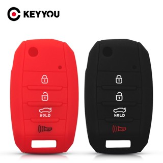 ใหม่ KEYYOU เคสกุญแจรีโมตรถยนต์ ซิลิโคน ฝาพับ สําหรับ Kia RIO K2 K3 K5 Picanto Ceed Cerato Sportage SOUL Hyundai Verna i20 i30 4BTN 373313