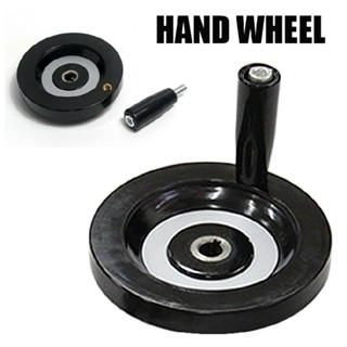 New Black 3.9" Hand Wheel Hole Diameter Revolving Handle for Milling Machine