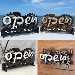 New Open-closed Gear Brakes Fun Typography Open Closed Haguruma Wooden Crafts