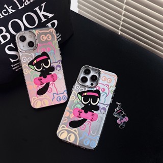 เคสโทรศัพท์มือถือ ซิลิโคน กันกระแทก ลายแมว สีดํา สําหรับ ไอโฟน 14 14pro 14promax 11 12 13pro max