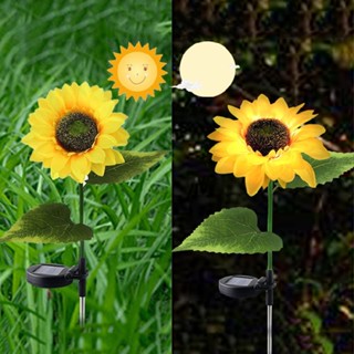 Solar LED Simulation Sunflower Floor Lamp Outdoor Garden Lamp Villa Lawn Light