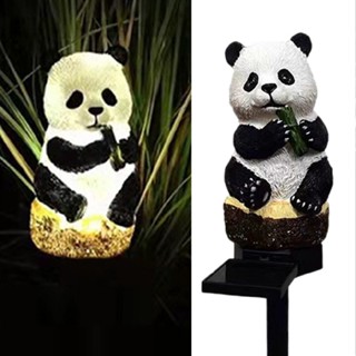 New Solar Resin Panda LED Light Outdoor Waterproof Landscape Light Garden Light