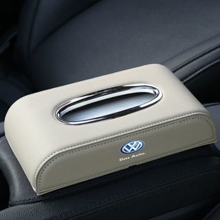 Volkswagen Logo Paper Box CC Arteon Variant Touareg FOX AMEO POLO ID.3 JETTA GOLF PASSAT TAIGO TIGUAN Car Armrest Box Leather Tissue Box