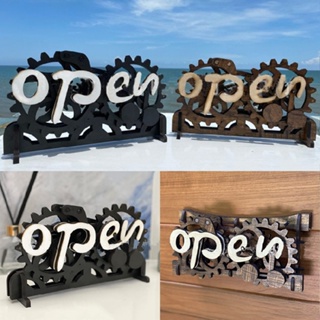 New Open-closed Gear Brakes Fun Typography Open Closed Haguruma Wooden Crafts