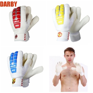 Darby ถุงมือผู้รักษาประตู ยาง ป้องกันนิ้วมือ ถุงมือผู้รักษาประตู ยาง กันลื่น ทนต่อการสึกหรอ ระบายอากาศ สําหรับเด็ก เล่นฟุตบอล 1 คู่