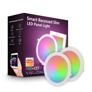 Tuya โคมไฟติดเพดานอัจฉริยะ 6W 12W 18W RGB เปลี่ยนสีได้ บางพิเศษ อบอุ่น สําหรับ Alexa Google Home Smart Life