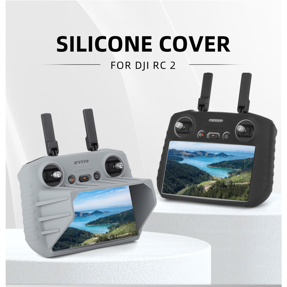 เหมาะสําหรับ DJI FLIP/AIR 3S/Mini4 Pro RC 2 ฝาครอบซิลิโคนรีโมทคอนโทรล AIR 3 RC 2 เคสป้องกันการตกและรอยขีดข่วนพร้อมโล่ไฟ