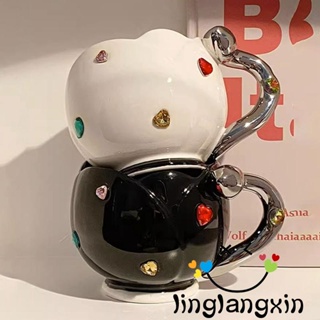 Llx- แก้วกาแฟเซรามิก รูปหัวใจ หรูหรา สีเงิน ของขวัญวันเกิด