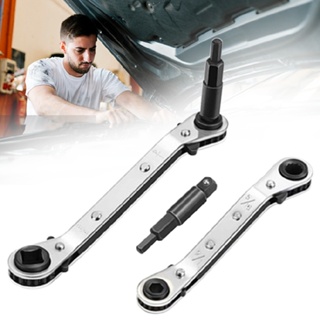 Stainless Steel Ratchet Wrench 1/4 3/16 5/16 3/8 with Hexagon Bit Adapter Set