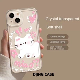 เคสโทรศัพท์มือถือใส ลายการ์ตูนแมวเซอร์ไพรส์ สําหรับ iPhone14promax 13Pro 11Pro 12mini 8plus7 6s xr xsmax