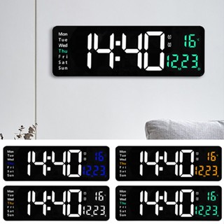 New LED Digital Wall Clock Temperature Date Day Display Electronic Wall Clock