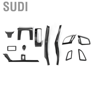 Sudi Central Control Trim Kit 12Pcs/Set Decoration Carbon Fiber Pattern Gear Knob Air Outlet Cover Fit for Honda Civic 10th 16‑19