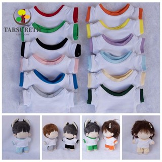 Tarsureth เสื้อยืดลําลอง แขนสั้น กางเกงขาสั้น ขนาดมินิ 20 ซม. สีตัดกัน สําหรับตุ๊กตา DIY