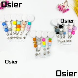 Osier1 ที่ใส่นามบัตร ประดับลูกปัดซิลิโคน สีรุ้ง แฮนด์เมด สําหรับเด็กผู้หญิง และผู้ชาย