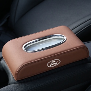 FORD Logo drawer box MUSTANG F-150 Fiesta FOCUS ESCAPE EDGE EXPLORER Expedition mendeo car armrest box leather tissue box