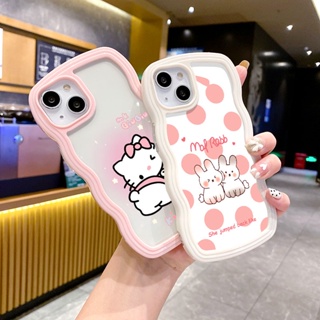 เคสโทรศัพท์มือถือ ซิลิโคนนิ่ม TPU กันกระแทก กันฝุ่น ลายแมว กระต่าย คิตตี้ 2 In 1 สําหรับ iPhone 15 14 13 12 11 Promax 6 6S 7 8 Plus X XR XSMax SE