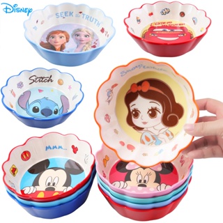 Disney ชามเมลามีนเรซิ่น ป้องกันการลวก ที่ทนทาน ลายการ์ตูนดิสนีย์ น่ารัก สําหรับเด็ก