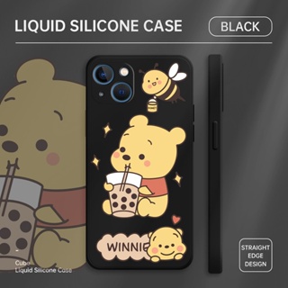 เคสโทรศัพท์มือถือ ซิลิโคนนิ่ม ขอบตรง ลายการ์ตูนหมีพูห์น่ารัก สําหรับ Infinix Hot 10S 11S NFC 10 Play 11 Play 12 Play Hot 30