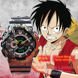 ★One Piece★Luffy &amp; Zoro Co-Branded นาฬิกาข้อมืออิเล็กทรอนิกส์ เรืองแสง กันน้ํา สไตล์สปอร์ต