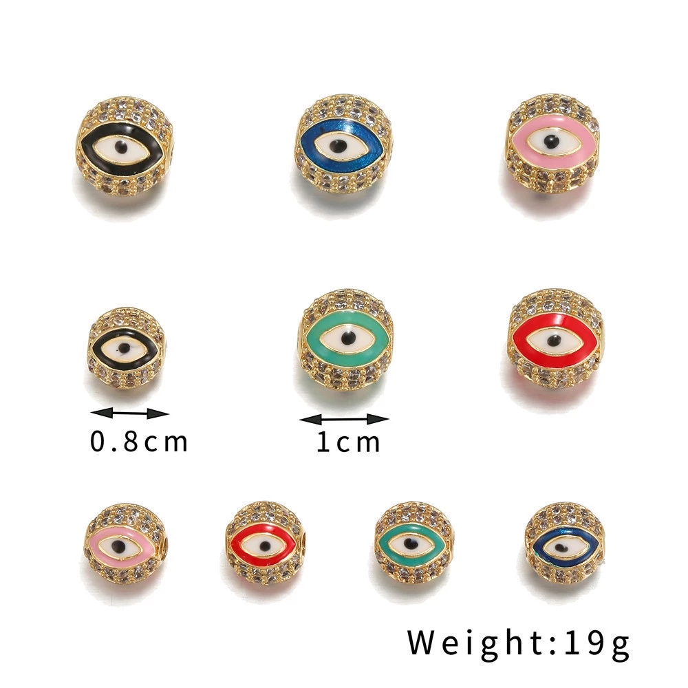 สร้อยคอ สร้อยข้อมือ แฮนด์เมด ลายดวงตาปีศาจ 8 10 มม. thumbnail 3