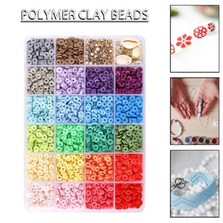 3300pcs Flat Round Polymer Clay Beads DIY Bracelet Jewelry Making Kit 22 colors