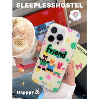 เคสโทรศัพท์มือถือแบบใส กันกระแทก ลายกระต่าย สําหรับ iPhone 11 pro max 7 8 plus xr xs max 14 pro max 12 13 pro max 12pro