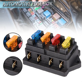 New Car 4 Way Circuit Standard ATO Blade Fuse Box Block Holder 12V/24V + 4 Fuses