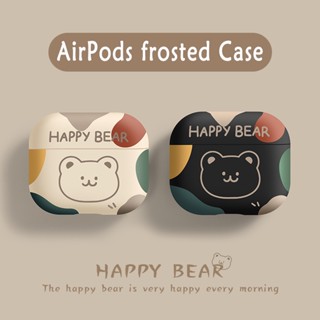 เคสหูฟัง ลายการ์ตูนหมียิ้ม สีเบจ สําหรับ AirPods 2023 AirPodsPro2 AirPods2gen