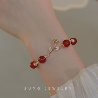 Shopkeepers selection# Red Rose Bell bracelet super white bracelet set light luxury elegant advanced bracelet bracelet combination set 8.25N