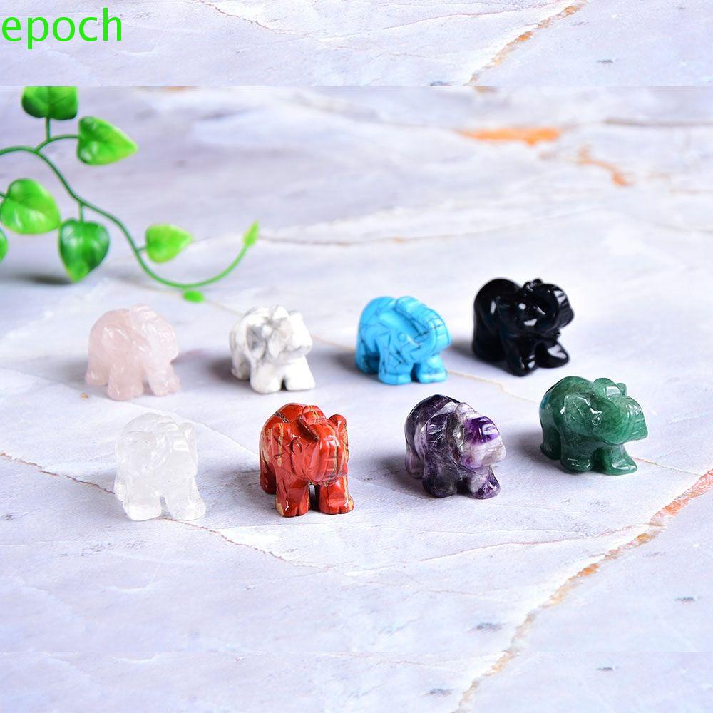 Epoch รูปปั้นช้างนําโชค คริสตัลโรสควอตซ์ ตกแต่งบ้าน อเมทิสต์ ช้าง ขนาดเล็ก