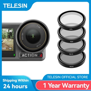 Telesin CPL ND8 ND16 ND32 ชุดกรอบฟิลเตอร์เลนส์ อะลูมิเนียมอัลลอย อุปกรณ์เสริม สําหรับ DJI OSMO Action 3 4 ND CPL