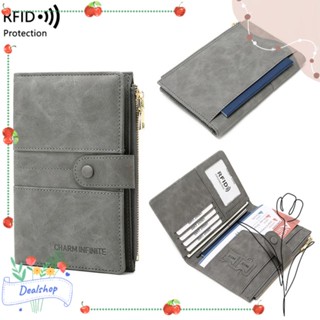 Dealshop RFID ปกหนังสือเดินทาง เดินทาง แบบพกพา หนัง จัดระเบียบเอกสาร