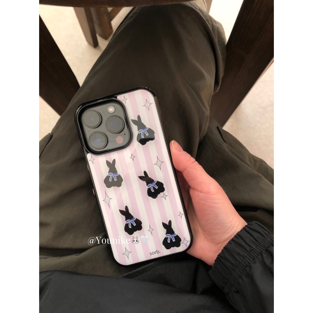 ฤดูร้อนสีชมพูลายโบว์กระต่ายหวานน่ารัก 16pro เหมาะสําหรับ iphone13pro/14promax Apple 11/12/14 เคสโทรศัพท์ 15 เคสป้องกัน 16plus