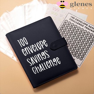 Glenes แฟ้มซองจดหมาย 100 ซอง พร้อมซองใส่เงินสด หลายช่อง แบบพกพา ประหยัดเงิน สําหรับนักเรียน