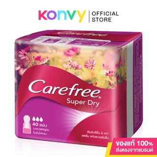 Carefree แผ่นอนามัย Super Dry Regular Unscented 40pcs แคร์ฟรี ซุปเปอร์ ดราย แผ่นอนามัย ไม่มีน้ำหอม.