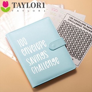 Taylor1 สมุดแพลนเนอร์ ขนาด A5 100 ซอง พร้อมซองใส่เงิน หลายช่อง แบบพกพา สําหรับนักเรียน