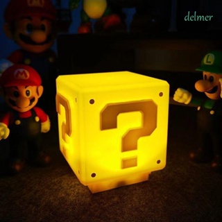 Delmer โคมไฟตั้งโต๊ะ ลายการ์ตูนอนิเมะ Mario Bros ชาร์จ USB สําหรับตกแต่งวันเกิด