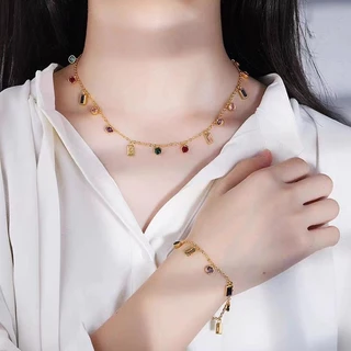 Ht สร้อยคอโซ่ เหล็กไทเทเนียม ไม่จางหาย ออกแบบเฉพาะ สเตนเลส กระดูกไหปลาร้า เครื่องประดับแฟชั่น สําหรับผู้หญิง