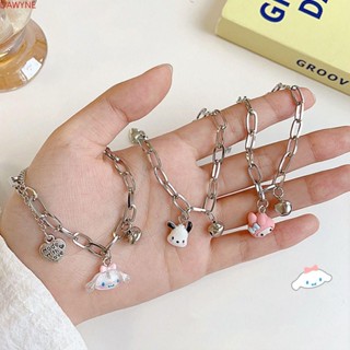 Dwayne สร้อยข้อมือ จี้กระดิ่ง Cinnamoroll สไตล์เกาหลี ปรับได้ เครื่องประดับ สําหรับผู้หญิง และคู่รัก