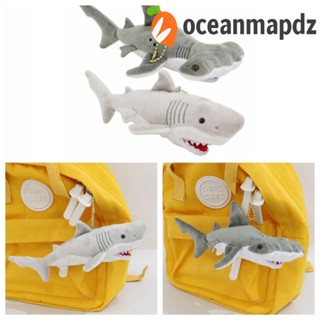 Oceanmapdz พวงกุญแจตุ๊กตาฉลามจําลอง แบบนิ่ม รูปการ์ตูนสัตว์น่ารัก สําหรับเด็ก