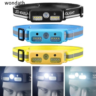 Wonda ไฟฉายคาดศีรษะ ABS 3 สี กันน้ํา XPE+COB LED ชาร์จ USB สําหรับตั้งแคมป์