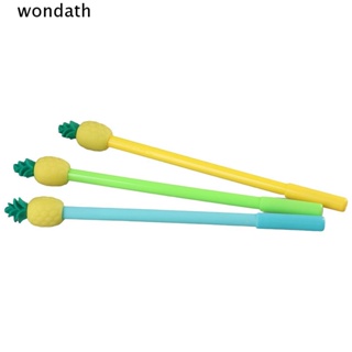 Wonda ปากกาเจลพลาสติก รูปสับปะรดน่ารัก สีเขียว สีฟ้า สีเหลือง สําหรับสํานักงาน