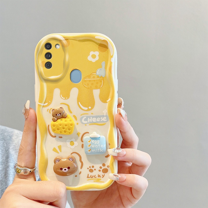 เคส samsung a11 เคสซัมซุง a11 เคสโทรศัพท์มือถือ ลายตุ๊กตา 3D สีครีม สําหรับ Samsung a11 Samsung m11 - รูปที่ 4