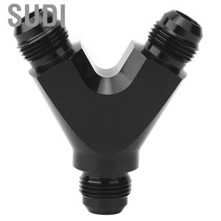 Sudi 3-Way Fitting Aluminum Alloy Adapter Y Type AN10 10-AN Male to 2X Black