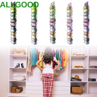 Allgoods กระเป๋าจัดเก็บเสื้อผ้า เลกกิ้งโยคะ แบบใส 24 ช่อง 24 ม้วน สีเทา สีม่วง