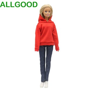 Allgoods เสื้อกันหนาว มีฮู้ด ทรงหลวม ผ้ายีน 1/6 29 ซม. หลากสี สําหรับตุ๊กตา