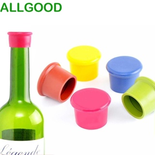 Allgoods จุกปิดขวดไวน์ ซิลิโคน ทรงกลม ยืดหยุ่น 6 สี ล้างทําความสะอาดได้ 6 ชิ้น