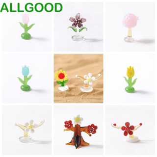 Allgoods ดอกไม้แก้ว ขนาดเล็ก แฮนด์เมด สีชมพู สําหรับตกแต่งสวน