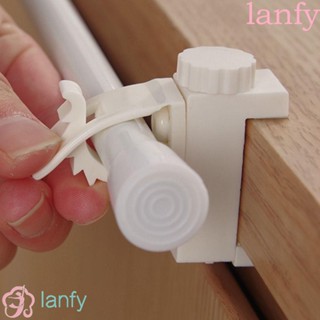 Lanfy คลิปหนีบผ้าม่านพลาสติก มีกาวในตัว สีขาว สําหรับแขวนผ้าม่าน 2 ชิ้น